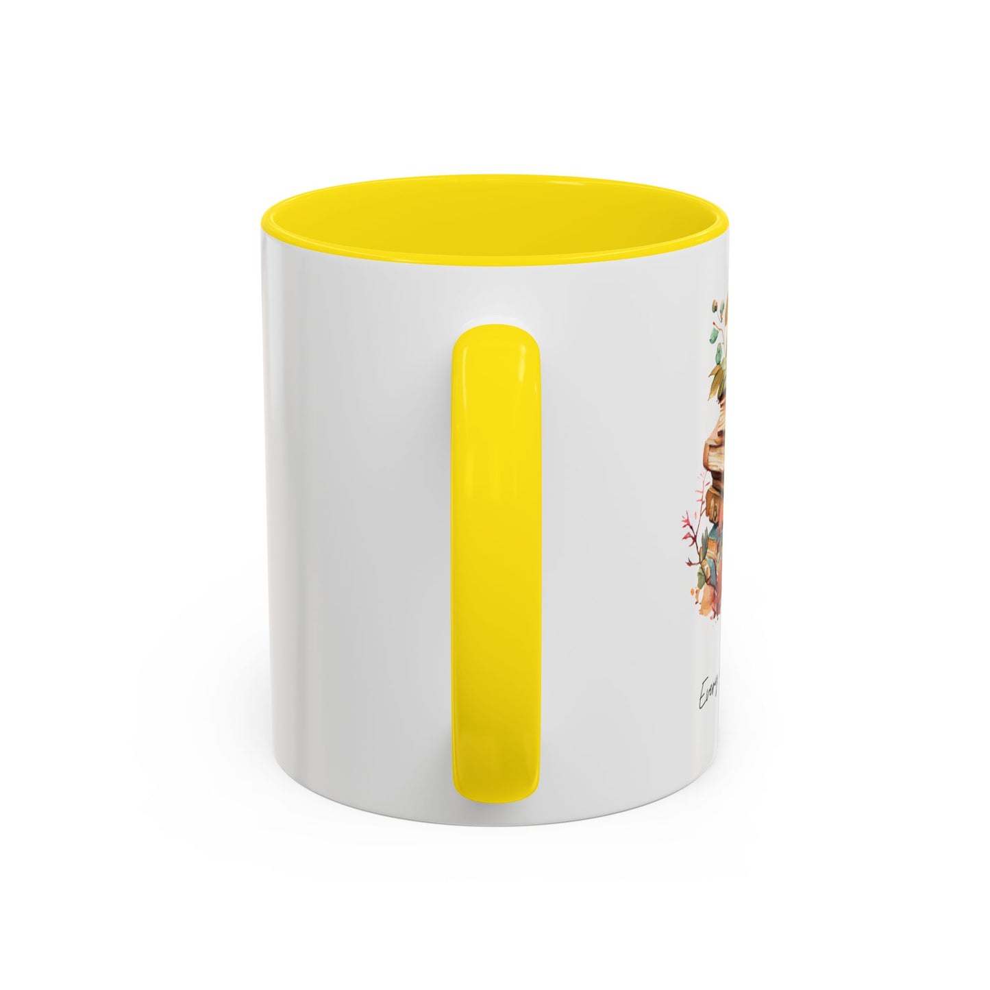 "Every Chapter Counts" Coffee Mug - Botanical Accent Black Interior & Handle