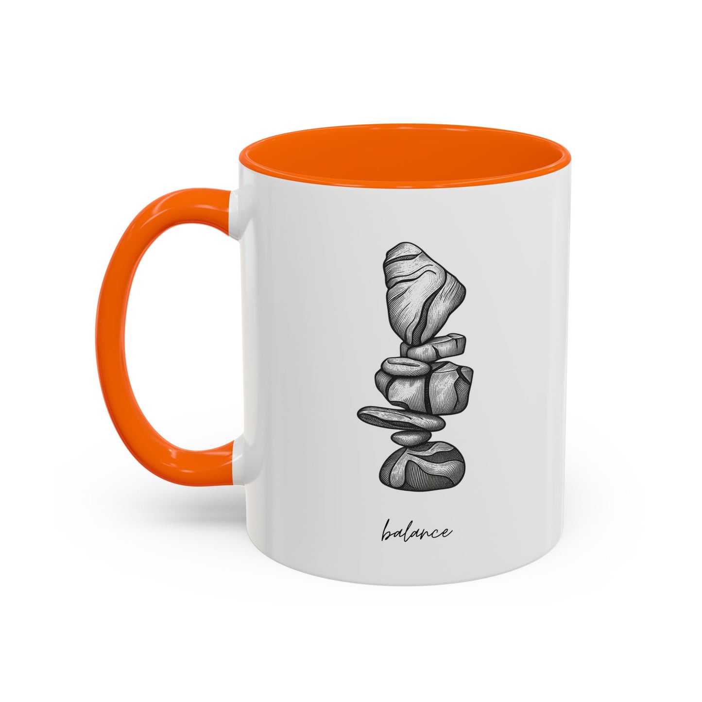"Balance" Coffee Mug – Black Accent Classic Ceramic 11/15oz