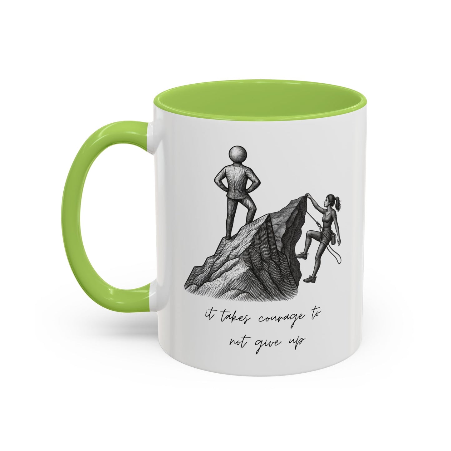 "It Takes Courage To Not Give Up" Coffee Mug – Minimalist Accent Mug (11/15oz)