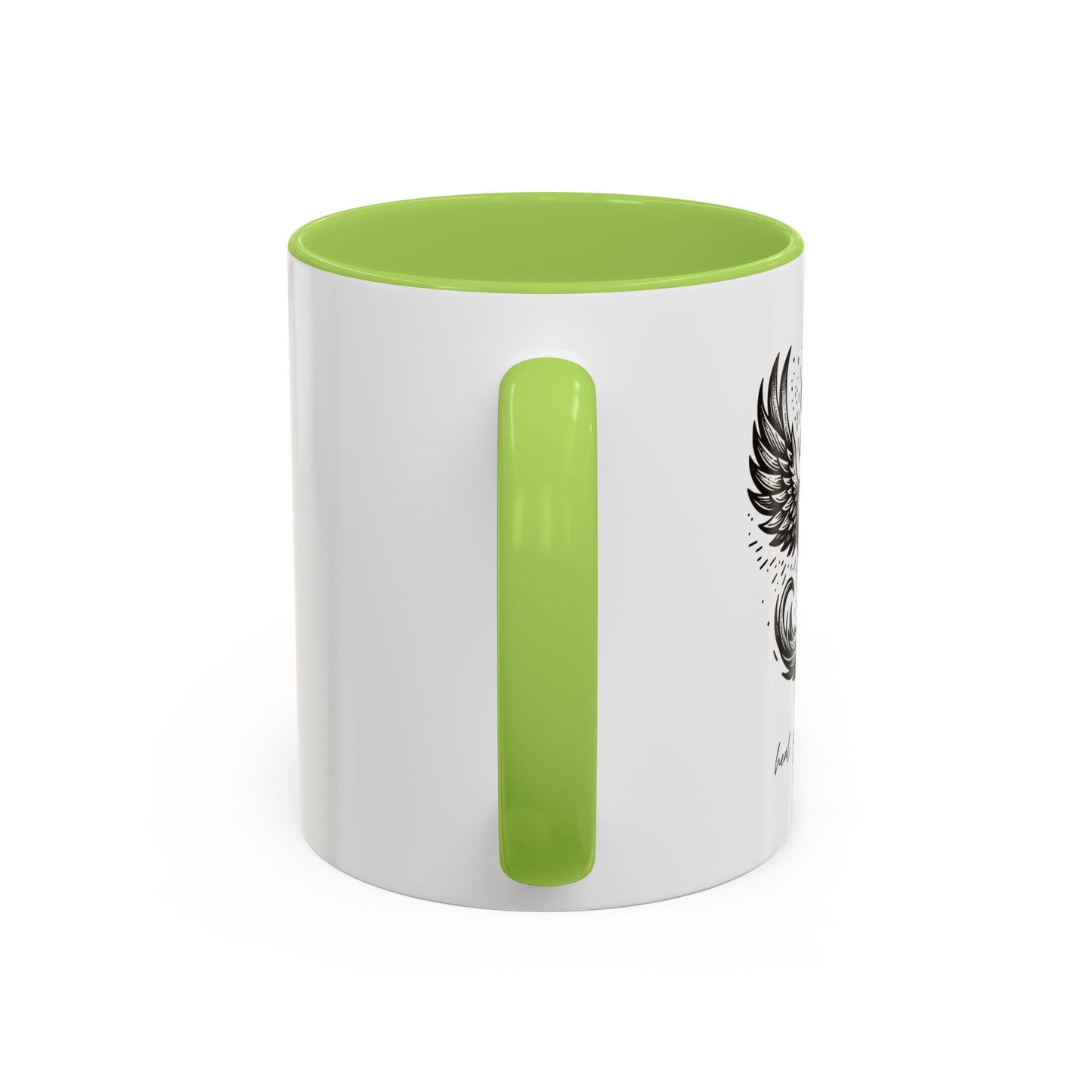 "Heal. Grow. Rise" Black Accent Coffee Mug with Phoenix Design — 11/15oz