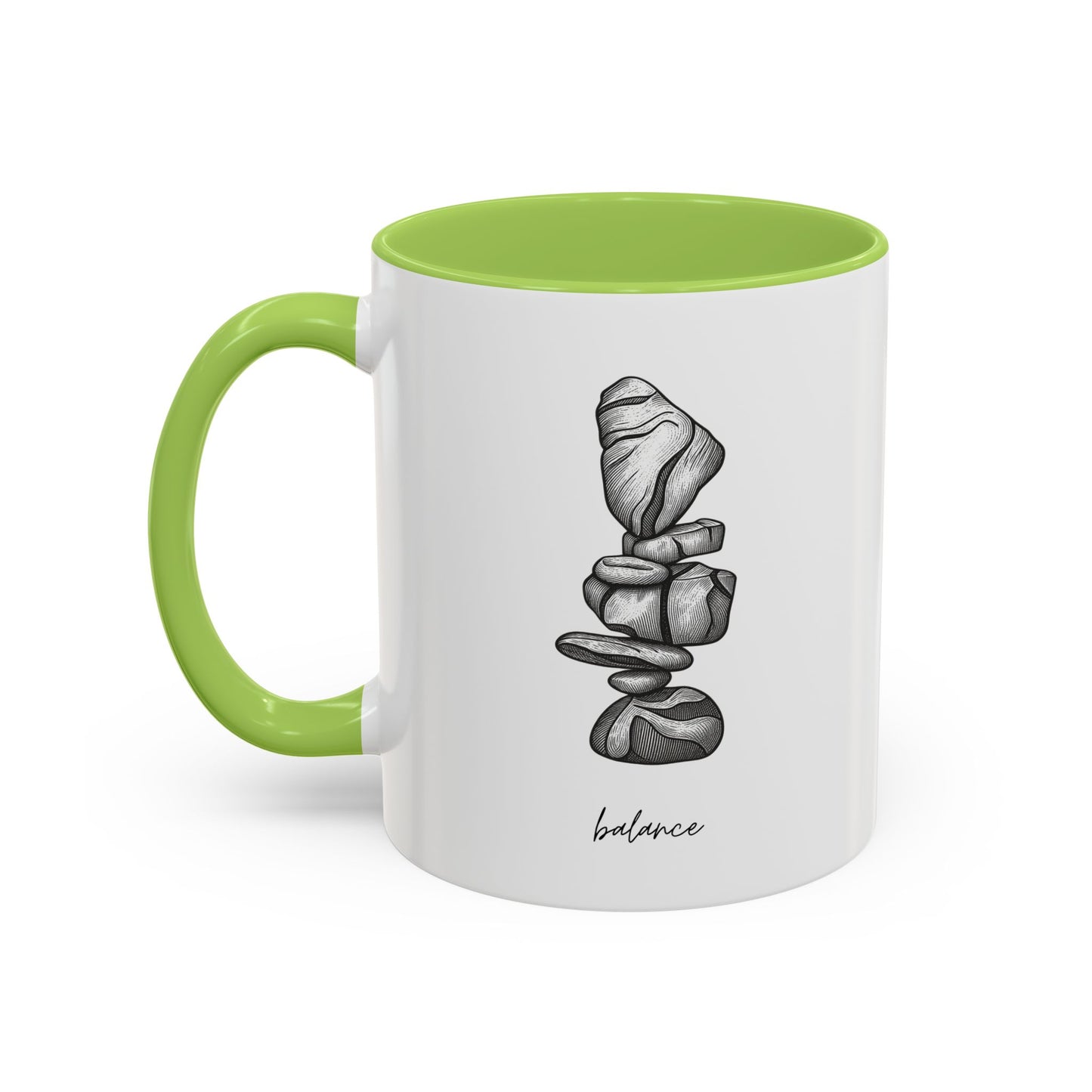 "Balance" Coffee Mug – Black Accent Classic Ceramic 11/15oz