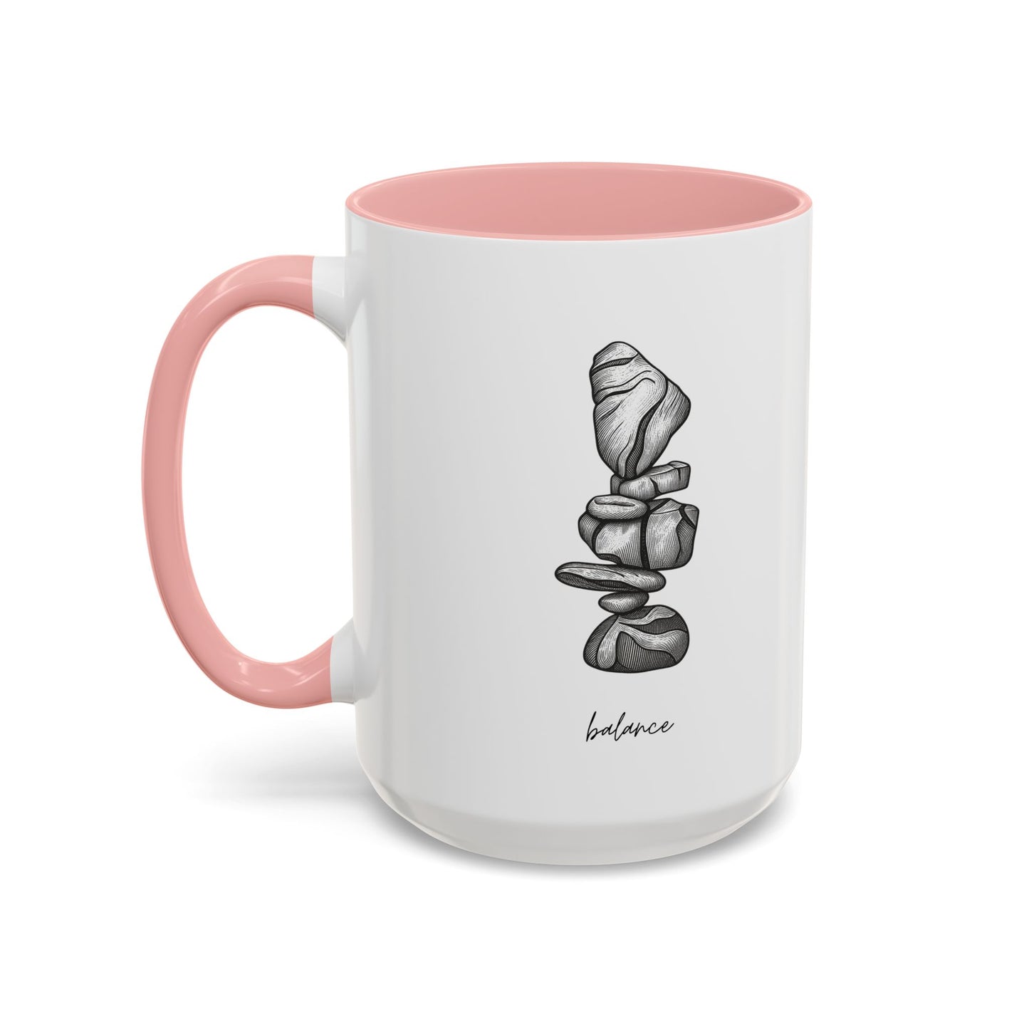"Balance" Coffee Mug – Black Accent Classic Ceramic 11/15oz