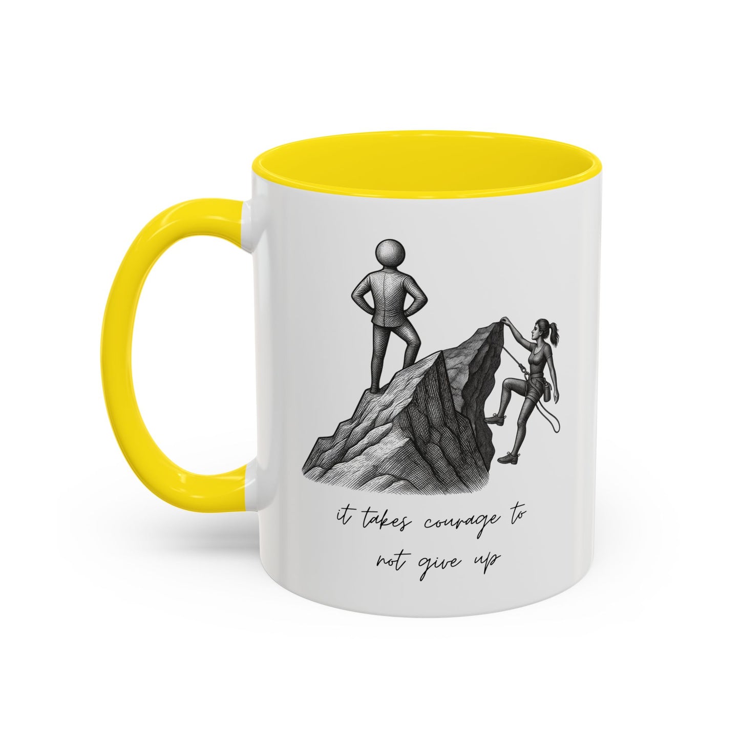 "It Takes Courage To Not Give Up" Coffee Mug – Minimalist Accent Mug (11/15oz)