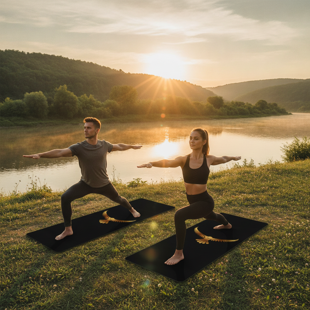 The Odyssey Golden Rubber Yoga Mat — Non-Slip Fitness & Pilates Mat