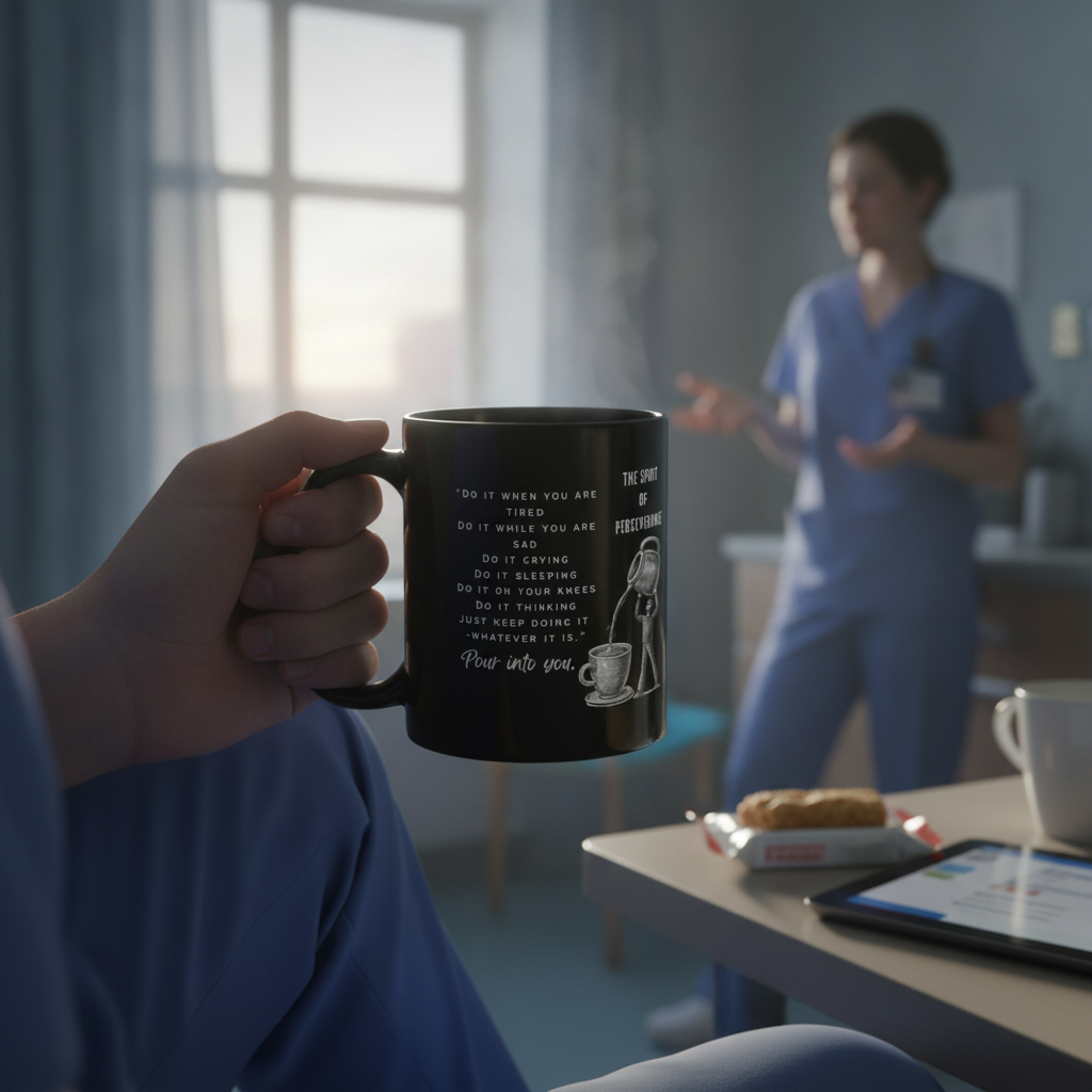 The Spirit of Perseverance - Pour Into You | Motivational Black Coffee Mug (Classic Edition)
