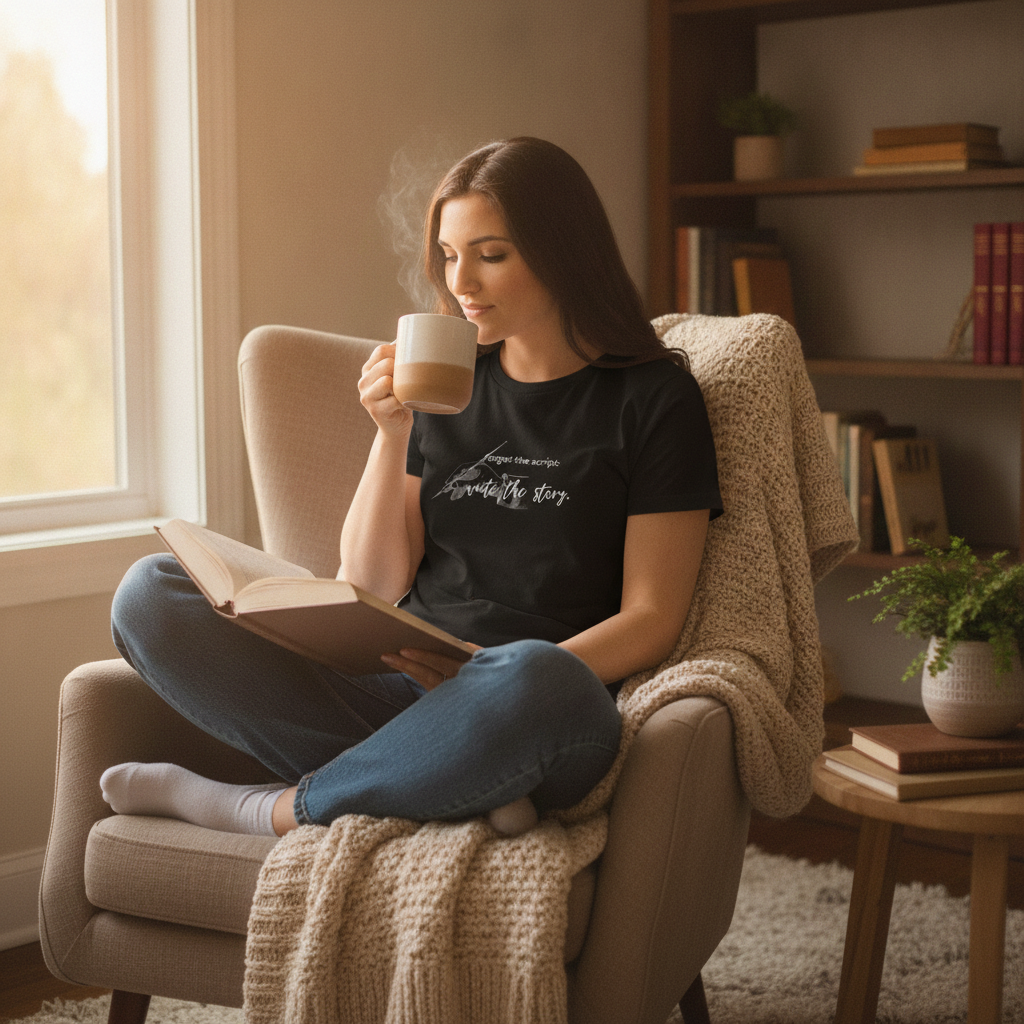 "forget the script. write the story." Women’s Soft Style T-Shirt